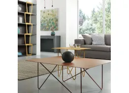 Tavolino rettangolare in acciaio verniciato Shape di Pezzani