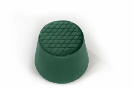 Pouf Buddy in velluto verde trapuntato di Stones