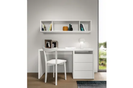 Scrittoio Scrivania con cassettiera finitura Matwood White di SantaLucia