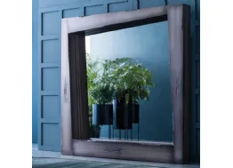 Specchiera Look con cornice in finitura laccato silverblack di Adriani e Rossi