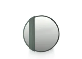 Specchio rotondo Zero 16 in massello di rovere di Devina Nais
