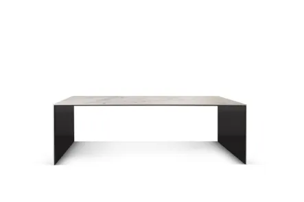Tavolino in vetro ceramicato in Calacatta Square Large di Unico Italia