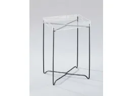 Tavolino Baroon in metallo con top in metacrilato di Stones