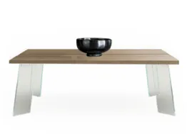 Tavolino Double in legno con gambe in vetro di Devina Nais