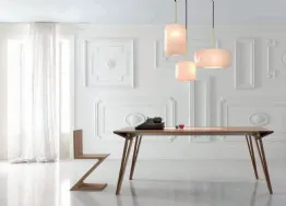 Lampada a sospensione in vetro di Murano rosa e oro Lord di Adriani e Rossi
