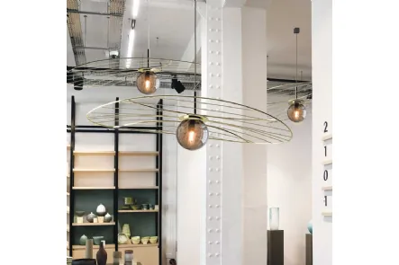Lampada in metallo verniciato e sfera in vetro di Murano Vogue di Adriani e Rossi