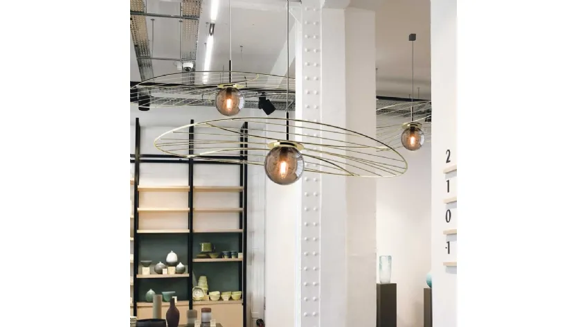 Lampada in metallo verniciato e sfera in vetro di Murano Vogue di Adriani e Rossi