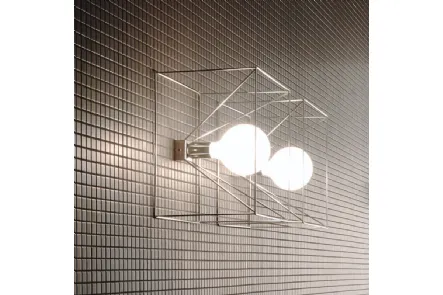 Lampada Applique Reflex in acciaio con lampadina sabbiata di Adriani e Rossi