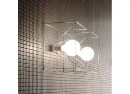 Lampada Applique Reflex in acciaio con lampadina sabbiata di Adriani e Rossi