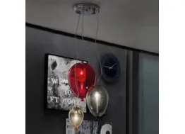 Lampada composta da 3 lampade in vetro veneziano Balloon up di Adriani e Rossi