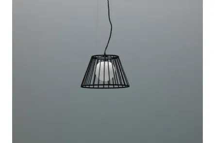 Lampada a sospensione Cage in metallo Nero di Stones