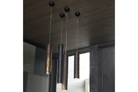 Lampada a sospensione in metallo bronzato Candle di Adriani e Rossi