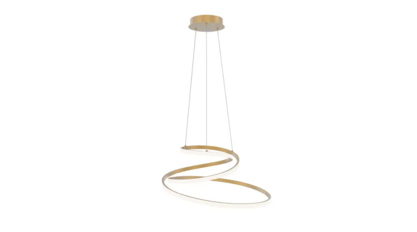 Lampada a sospensione Coaster oro  in alluminio con diffusore in silicone di F_A_N_ Europe