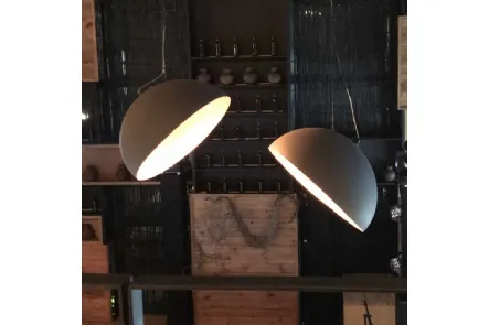 Lampada a sospensione in metallo verniciato nero Domus Degree di Adriani e Rossi
