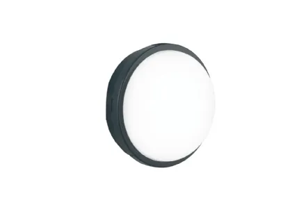 Lampada da parete Ever Antracite a LED integrato in policarbonato con cornice antracite e diffusore bianco di F_A_N_ Europe