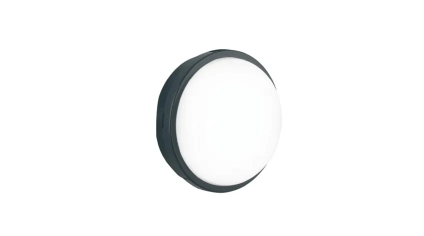 Lampada da parete Ever Antracite a LED integrato in policarbonato con cornice antracite e diffusore bianco di F_A_N_ Europe