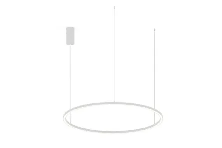 Lampada a sospensione Hoop Bianco con struttura in alluminio e diffusore in silicone di F_A_N_ Europe