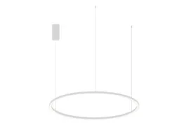 Lampada a sospensione Hoop Bianco con struttura in alluminio e diffusore in silicone di F_A_N_ Europe