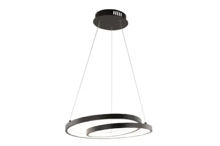 Lampada a sospensione Lieve nero con struttura in alluminio e diffusore in siliconedi F_A_N_ Europe