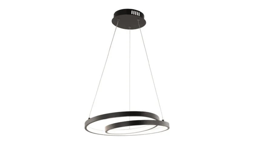 Lampada a sospensione Lieve nero con struttura in alluminio e diffusore in siliconedi F_A_N_ Europe