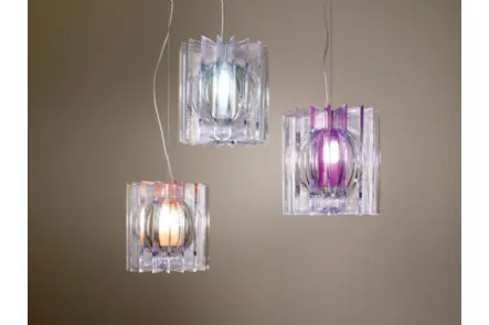 Lampada a sospensione in vetro Pisa di Stones
