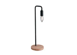 Lampada da tavolo Sushi Nero in metallo con base in legno dallo stile minimale di F_A_N_ Europe