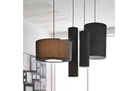 Lampada a sospensione di varie dimensioni in tessuto Tube di Adriani e Rossi
