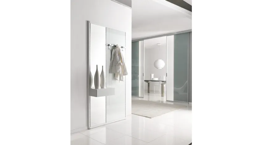 Porta per interni scorrevole con vetro acidato e telaio in alluminio Absolute 003 di Unico Italia