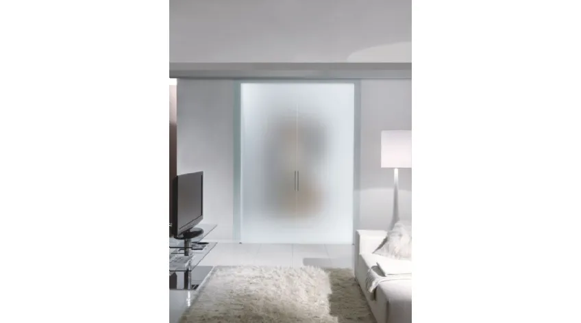 Porta per interni scorrevole in vetro temperato Acidato Fantomas 023 di Unico Italia