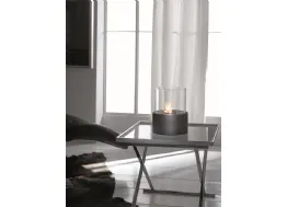 Biocamino lanterna da tavolo Duecilindri in metallo verniciato e vetro temperato di Stones