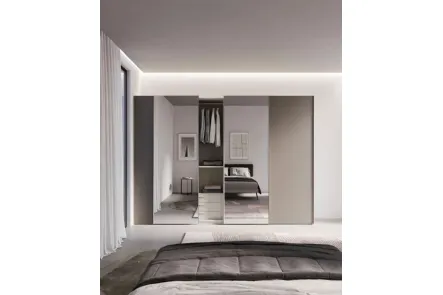Armadio Armadio finitura Platino ante Specchio Modul Spalla di Nardi Interni