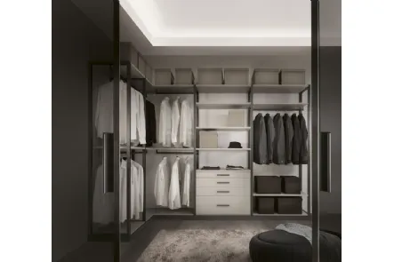 Cabina Armadio in legno effetto tessuto grigio Avantgarde 002 di Unico Italia