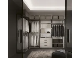 Cabina Armadio in legno effetto tessuto grigio Avantgarde 002 di Unico Italia