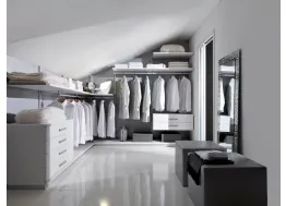 Cabina Armadio su misura in legno laccato bianco poro aperto Continua 008 di Unico Italia