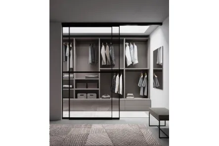 Armadio Cabina Platino componibile su misura Modul Box Twist di Nardi Interni