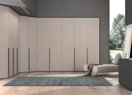 Armadio angolare con ante battenti Vitalyty Angolo Concreta in laccato opaco di Colombini Casa