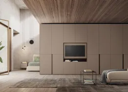 Armadio con ante battenti Vitalyty Cutting con Porta Tv in laccato opaco di Colombini Casa
