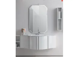 Mobile da Bagno sospeso in laccato bianco lucido B201 BD028 di Compab