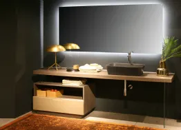 Mobile da Bagno sospeso Composizione B08 in Rovere massello di Devina Nais