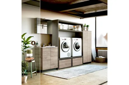 Mobile da Bagno per lavanderia in laminato e HPL Laundry 05 di Puntotre