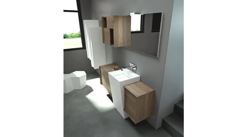 Mobile da Bagno M2 Composizione 2 di Puntotre