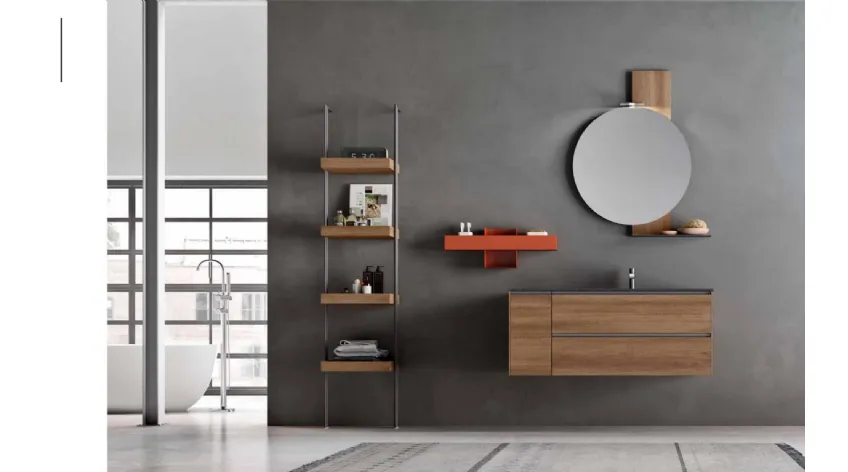 Mobile da Bagno sospeso in legno Start Block 03 di Ardeco