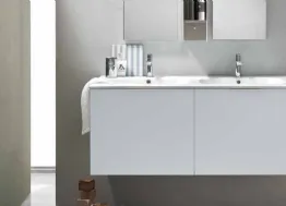 Mobile da Bagno sospeso in laccato Ghiaccio opaco Start Block 07 di Ardeco