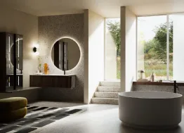 Mobile da Bagno sospeso in legno Rovere Coke Modula 09 di Puntotre