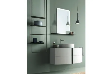 Mobile da Bagno in laccato opaco con porta asciugamani integrato Round Natural Vibes di Ardeco