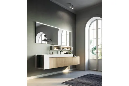 Mobile da Bagno sospeso in laminato Sistema Gola 04 di Puntotre