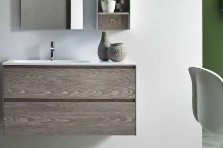 Mobile da Bagno sospeso in melaminico effetto legno French Grey Start Block 08 di Ardeco