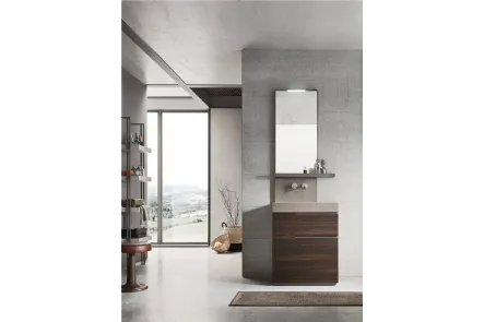 Mobile da Bagno in melaminico Termocotto con top e schienale integrato in gres Start Line 01 di Ardeco