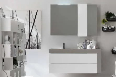 Mobile da Bagno sospeso in laccato opaco Start Line 09 di Ardeco