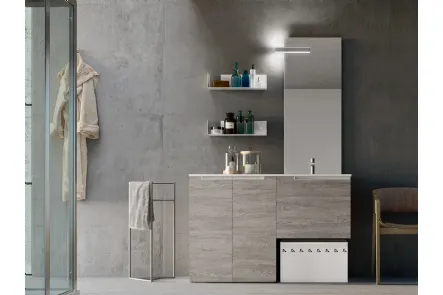 Mobile da Bagno per lavanderia in melaminico Sablè Grey Start Wash 01 di Ardeco